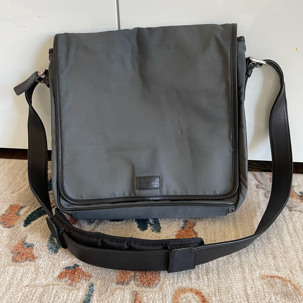 Coach Charcoal and Black Messenger Bag